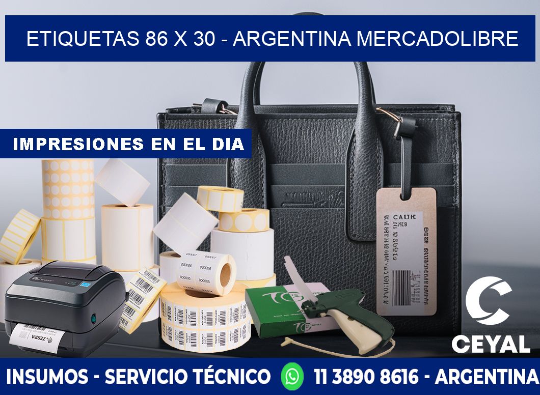 ETIQUETAS 86 x 30 - ARGENTINA MERCADOLIBRE