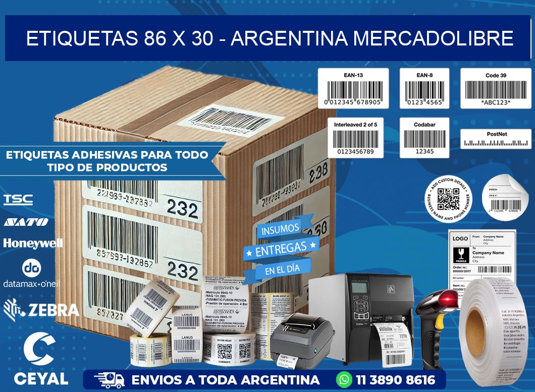 ETIQUETAS 86 x 30 – ARGENTINA MERCADOLIBRE