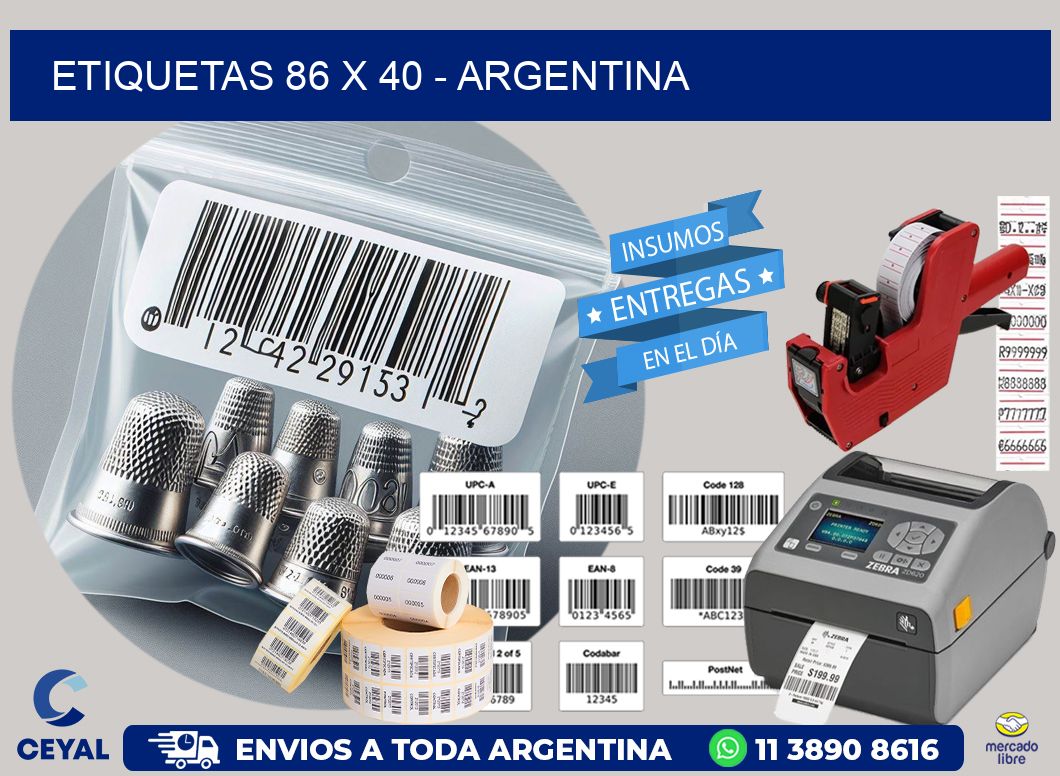 ETIQUETAS 86 x 40 - ARGENTINA