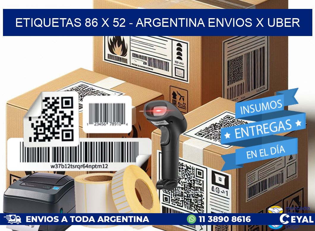 ETIQUETAS 86 x 52 - ARGENTINA ENVIOS X UBER