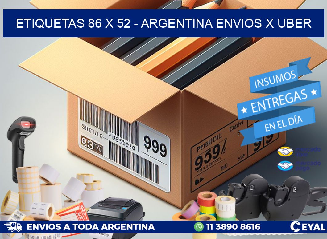 ETIQUETAS 86 x 52 - ARGENTINA ENVIOS X UBER