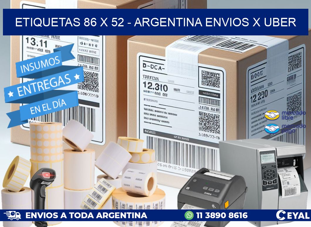 ETIQUETAS 86 x 52 – ARGENTINA ENVIOS X UBER