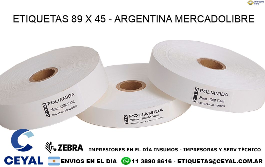 ETIQUETAS 89 x 45 - ARGENTINA MERCADOLIBRE