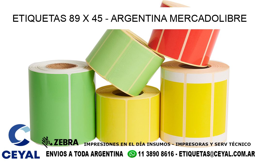 ETIQUETAS 89 x 45 - ARGENTINA MERCADOLIBRE