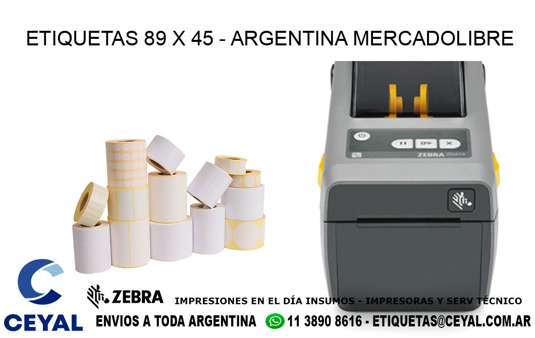 ETIQUETAS 89 x 45 - ARGENTINA MERCADOLIBRE