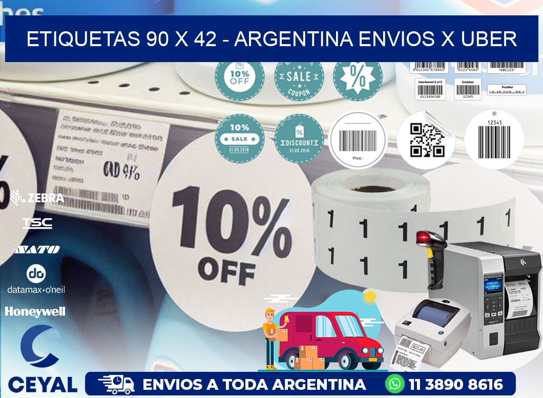 ETIQUETAS 90 x 42 - ARGENTINA ENVIOS X UBER