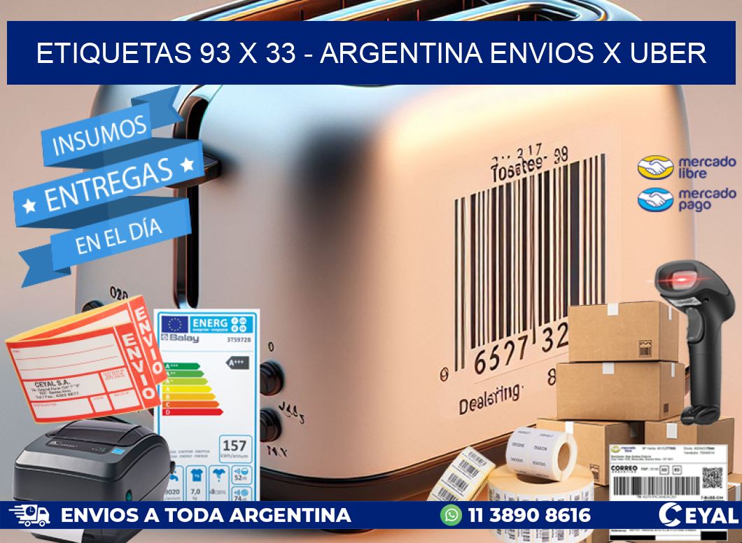 ETIQUETAS 93 x 33 - ARGENTINA ENVIOS X UBER