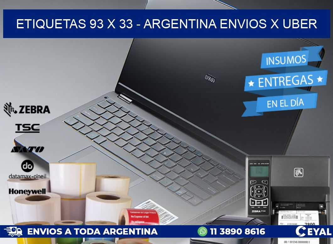 ETIQUETAS 93 x 33 - ARGENTINA ENVIOS X UBER