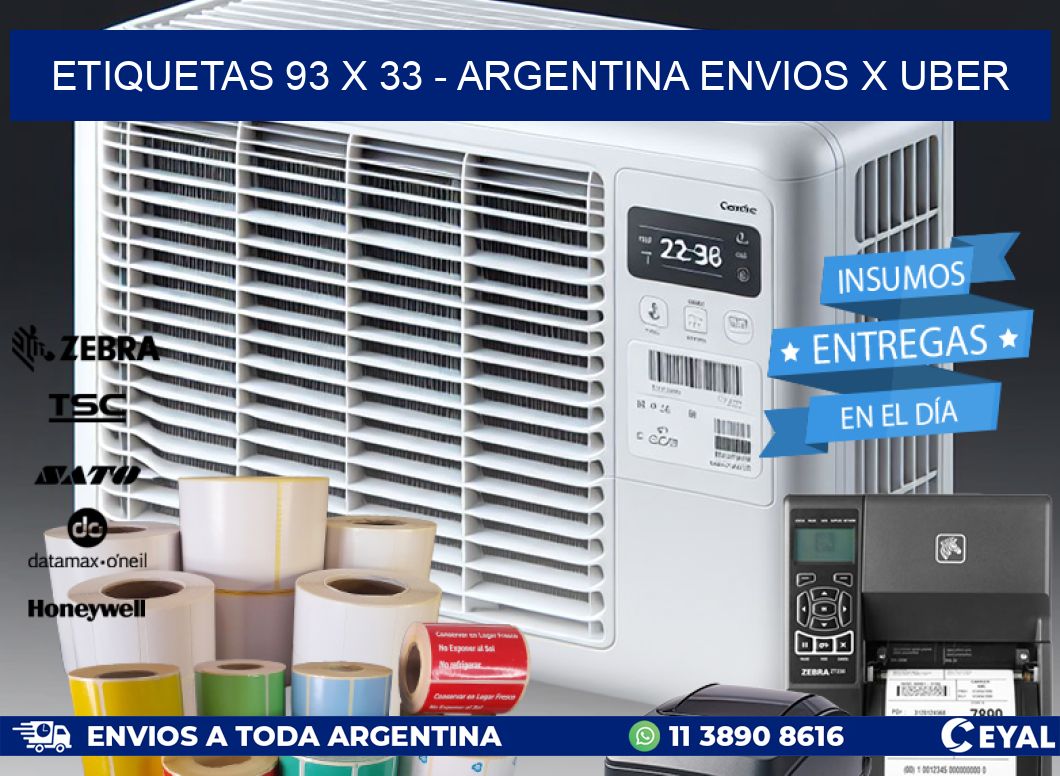 ETIQUETAS 93 x 33 - ARGENTINA ENVIOS X UBER