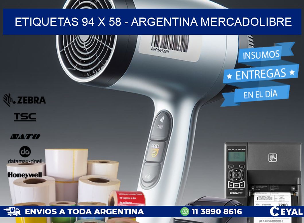 ETIQUETAS 94 x 58 - ARGENTINA MERCADOLIBRE