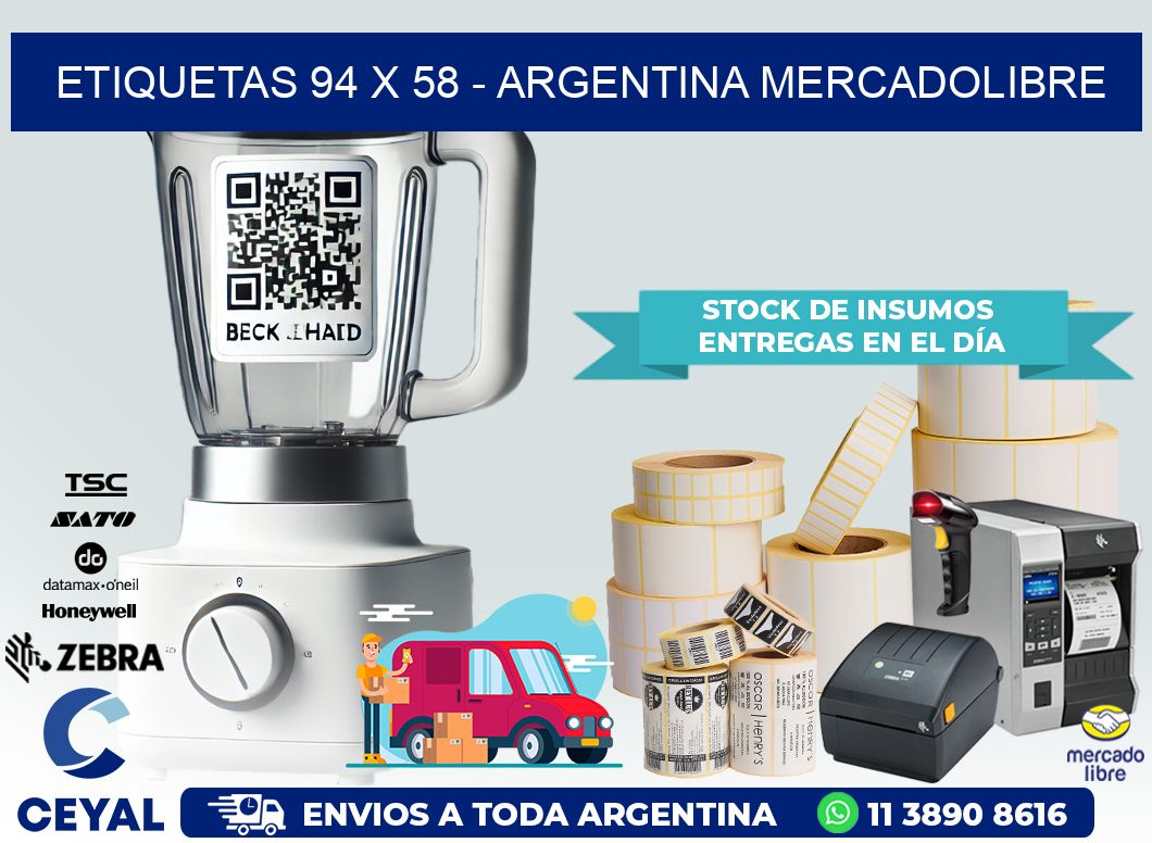 ETIQUETAS 94 x 58 – ARGENTINA MERCADOLIBRE