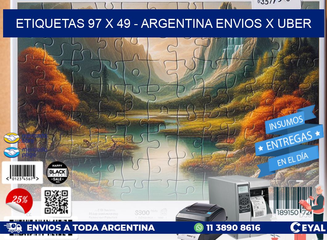 ETIQUETAS 97 x 49 - ARGENTINA ENVIOS X UBER