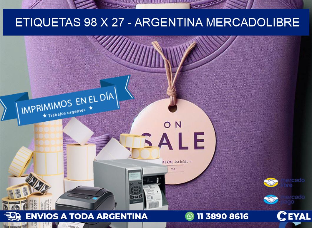 ETIQUETAS 98 x 27 - ARGENTINA MERCADOLIBRE