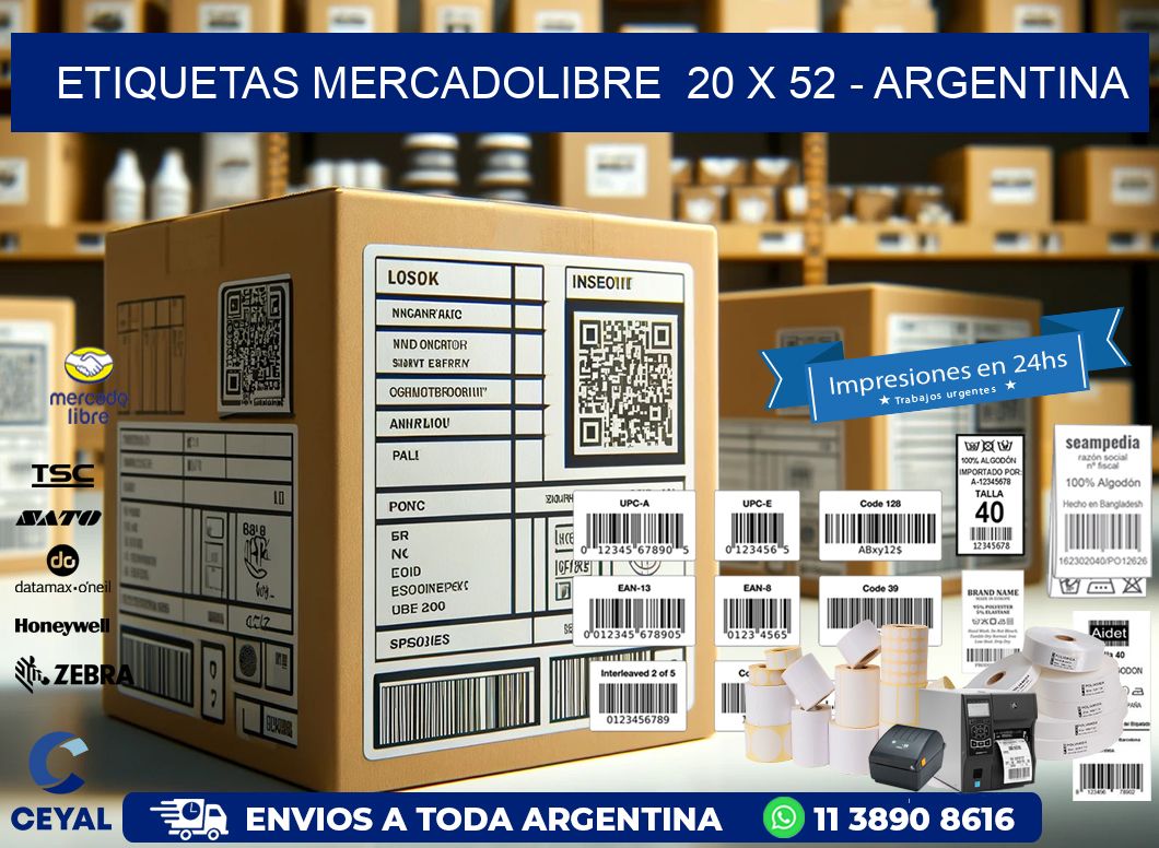 ETIQUETAS MERCADOLIBRE  20 x 52 – ARGENTINA