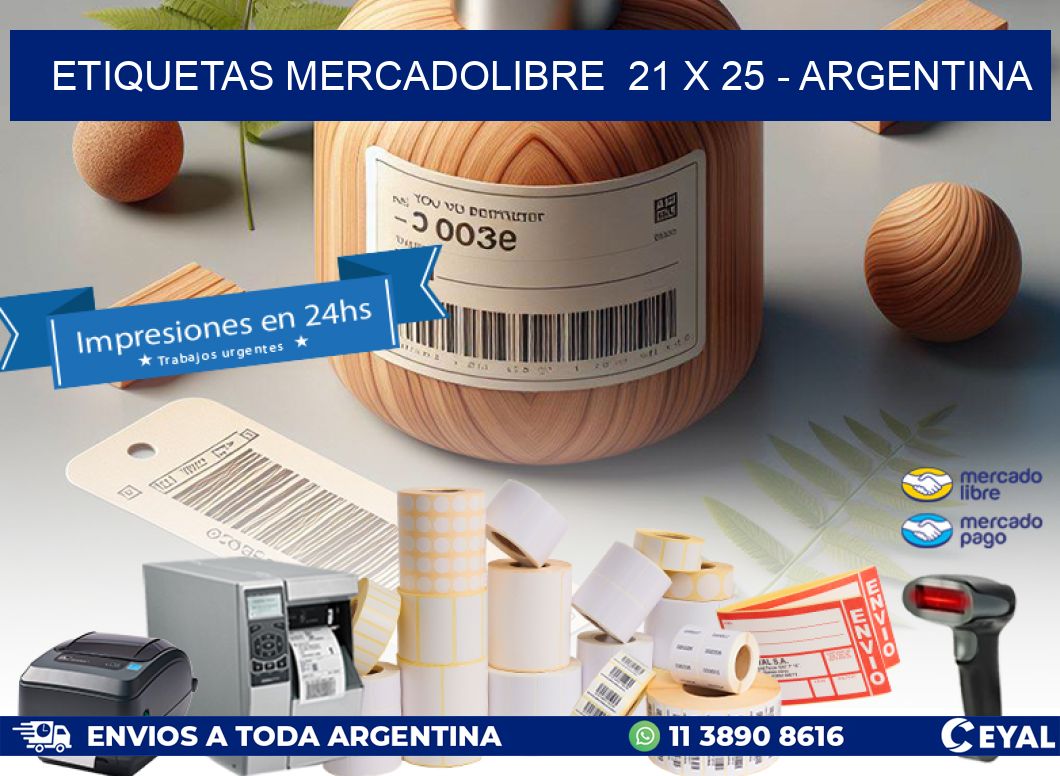 ETIQUETAS MERCADOLIBRE  21 x 25 - ARGENTINA