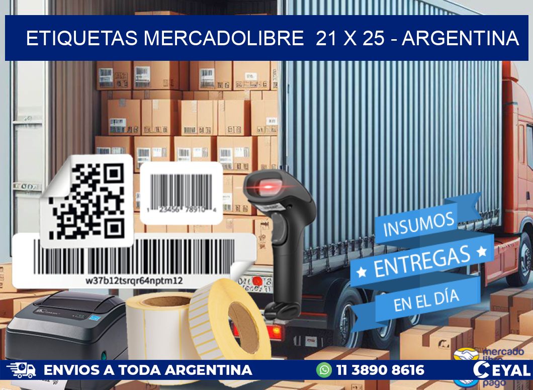 ETIQUETAS MERCADOLIBRE  21 x 25 - ARGENTINA