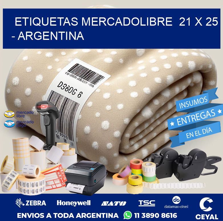 ETIQUETAS MERCADOLIBRE  21 x 25 - ARGENTINA