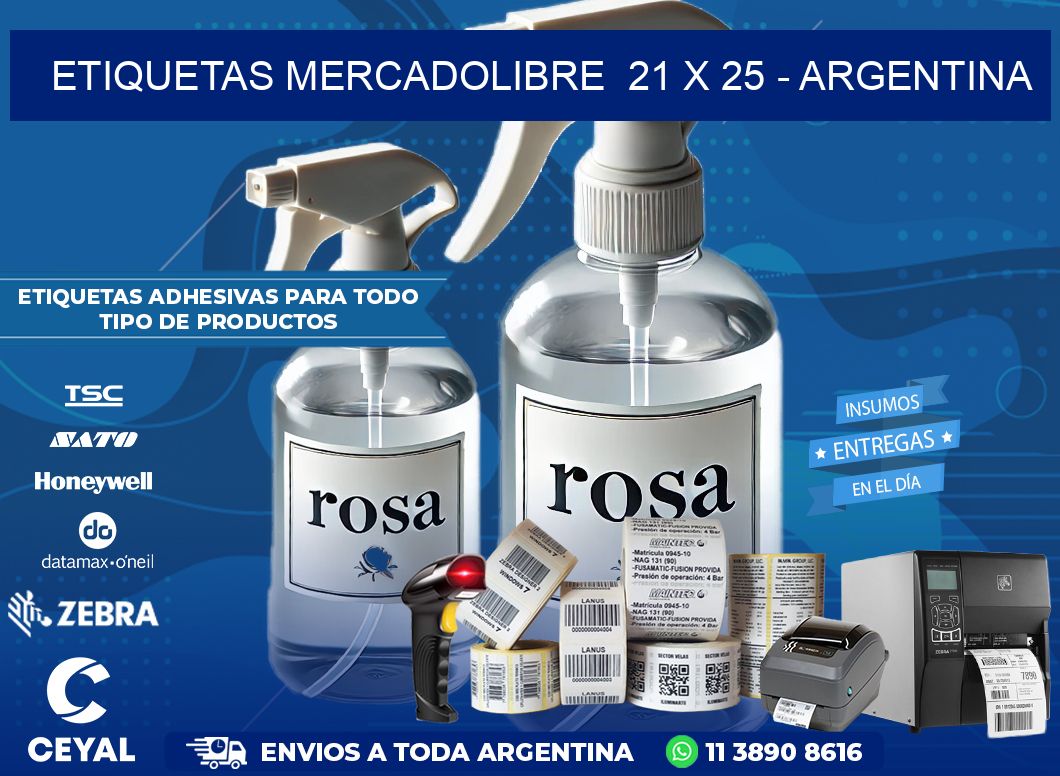 ETIQUETAS MERCADOLIBRE  21 x 25 – ARGENTINA