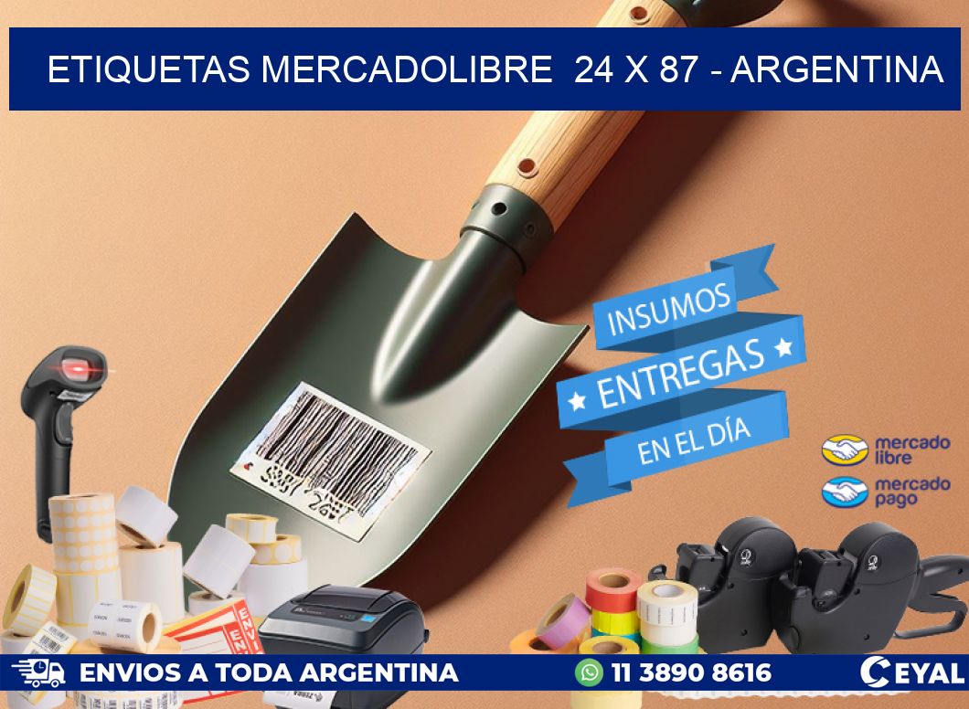 ETIQUETAS MERCADOLIBRE  24 x 87 - ARGENTINA