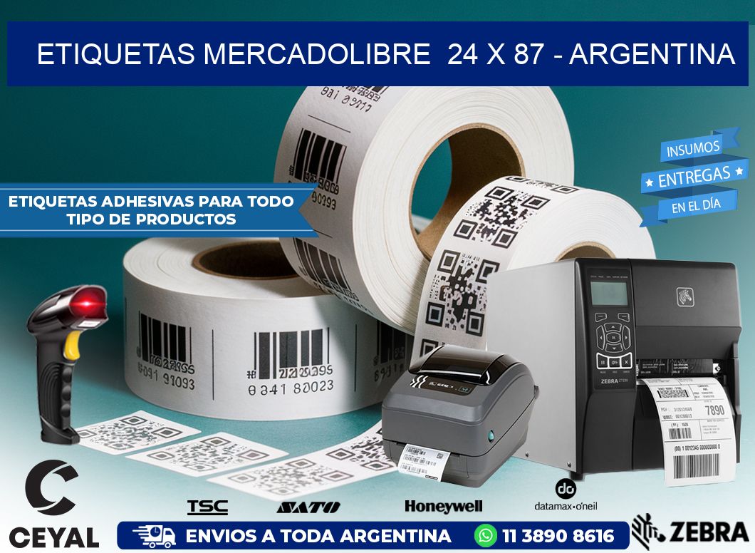 ETIQUETAS MERCADOLIBRE  24 x 87 – ARGENTINA