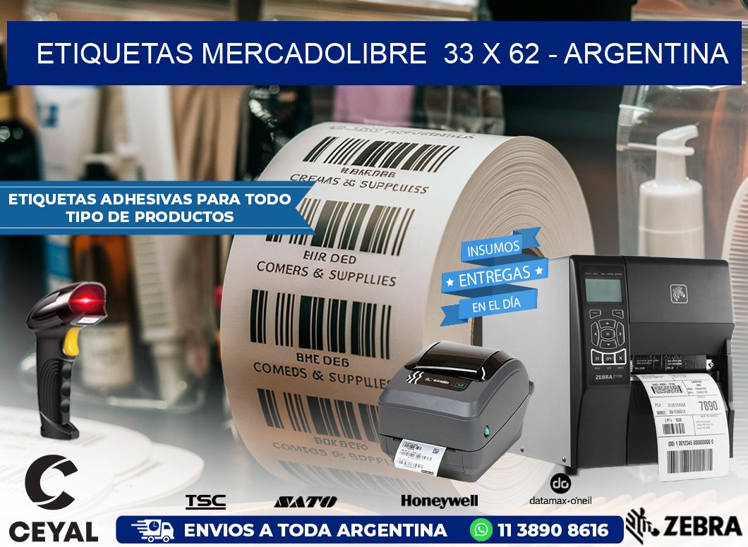 ETIQUETAS MERCADOLIBRE  33 x 62 – ARGENTINA