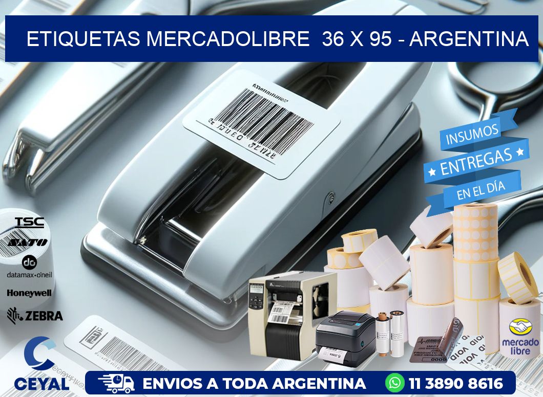 ETIQUETAS MERCADOLIBRE  36 x 95 - ARGENTINA