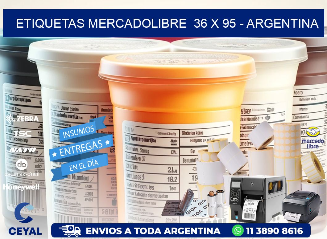 ETIQUETAS MERCADOLIBRE  36 x 95 - ARGENTINA