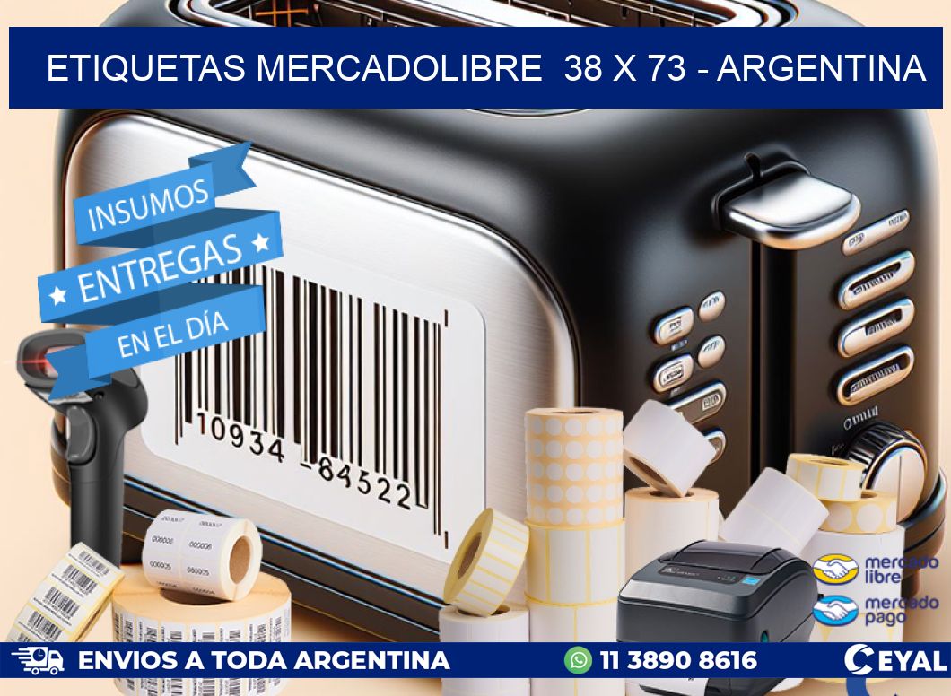 ETIQUETAS MERCADOLIBRE  38 x 73 - ARGENTINA