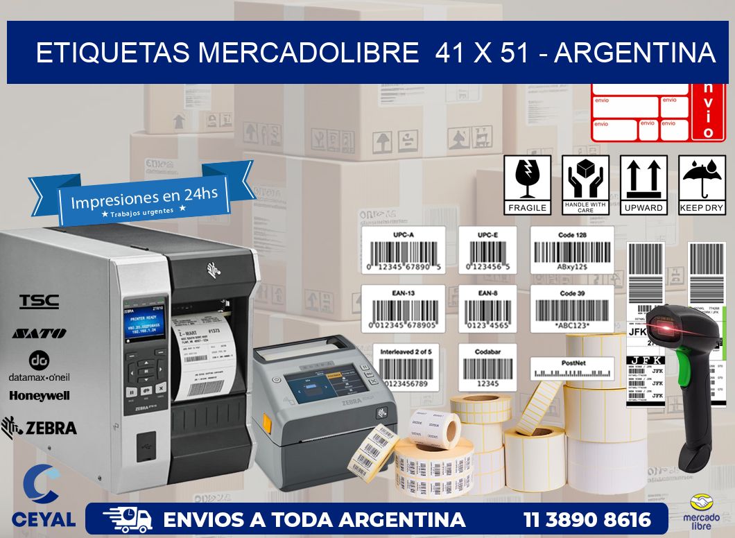 ETIQUETAS MERCADOLIBRE  41 x 51 – ARGENTINA