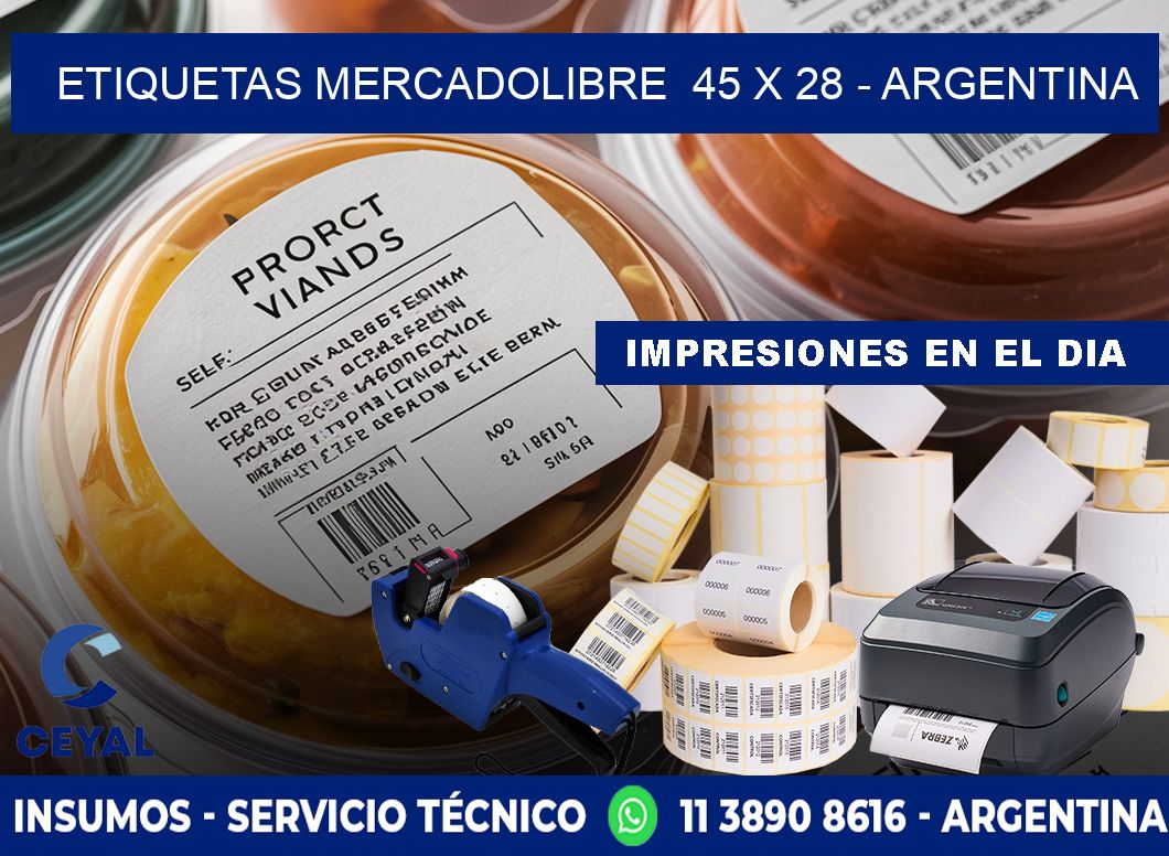 ETIQUETAS MERCADOLIBRE  45 x 28 - ARGENTINA