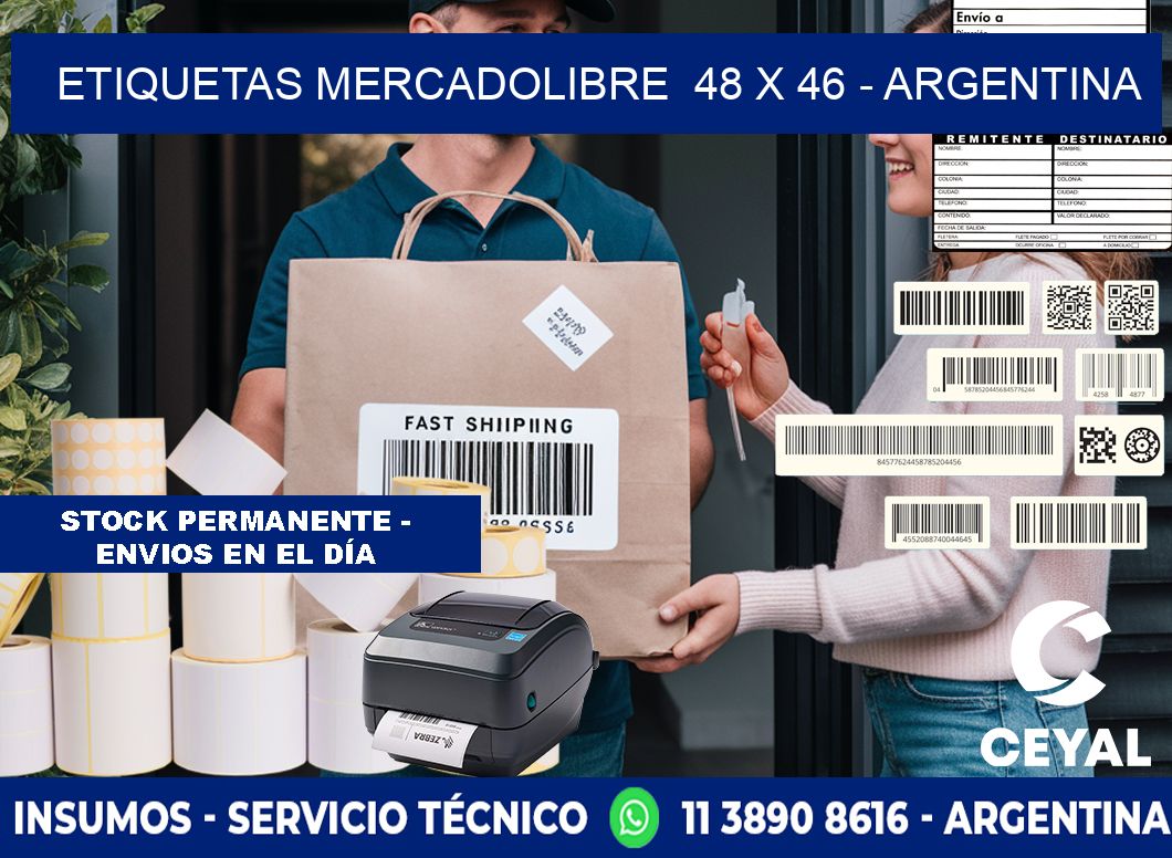 ETIQUETAS MERCADOLIBRE  48 x 46 - ARGENTINA