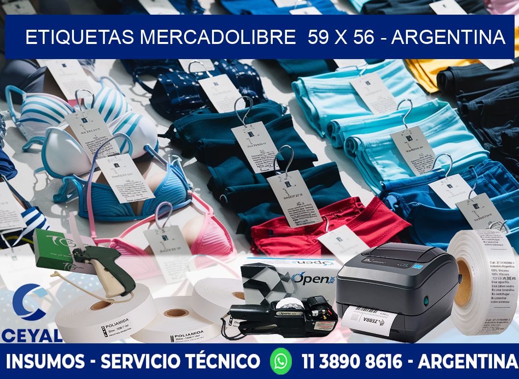 ETIQUETAS MERCADOLIBRE  59 x 56 - ARGENTINA