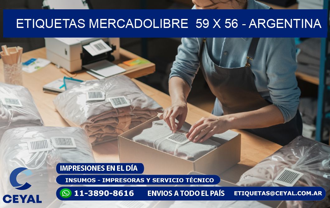 ETIQUETAS MERCADOLIBRE  59 x 56 - ARGENTINA