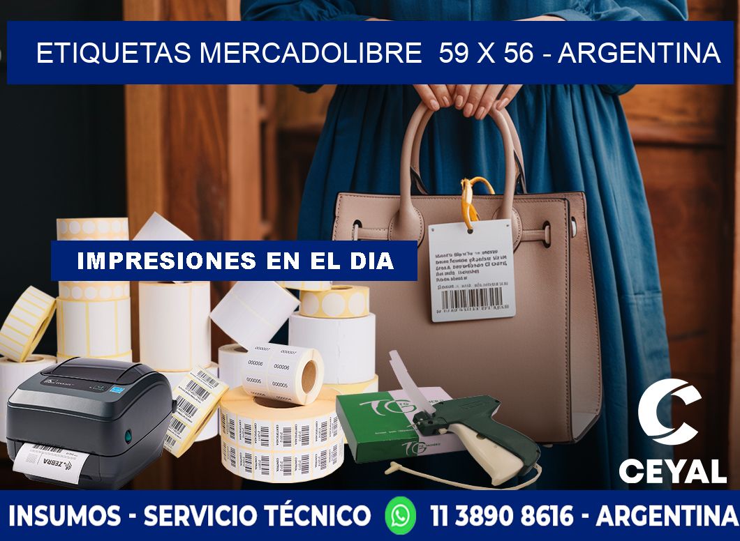 ETIQUETAS MERCADOLIBRE  59 x 56 - ARGENTINA