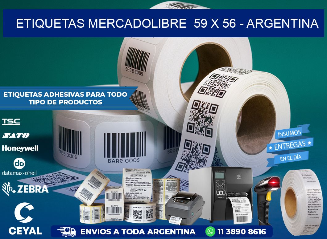 ETIQUETAS MERCADOLIBRE  59 x 56 – ARGENTINA