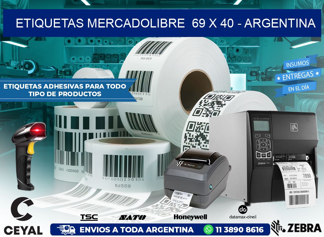 ETIQUETAS MERCADOLIBRE  69 x 40 – ARGENTINA