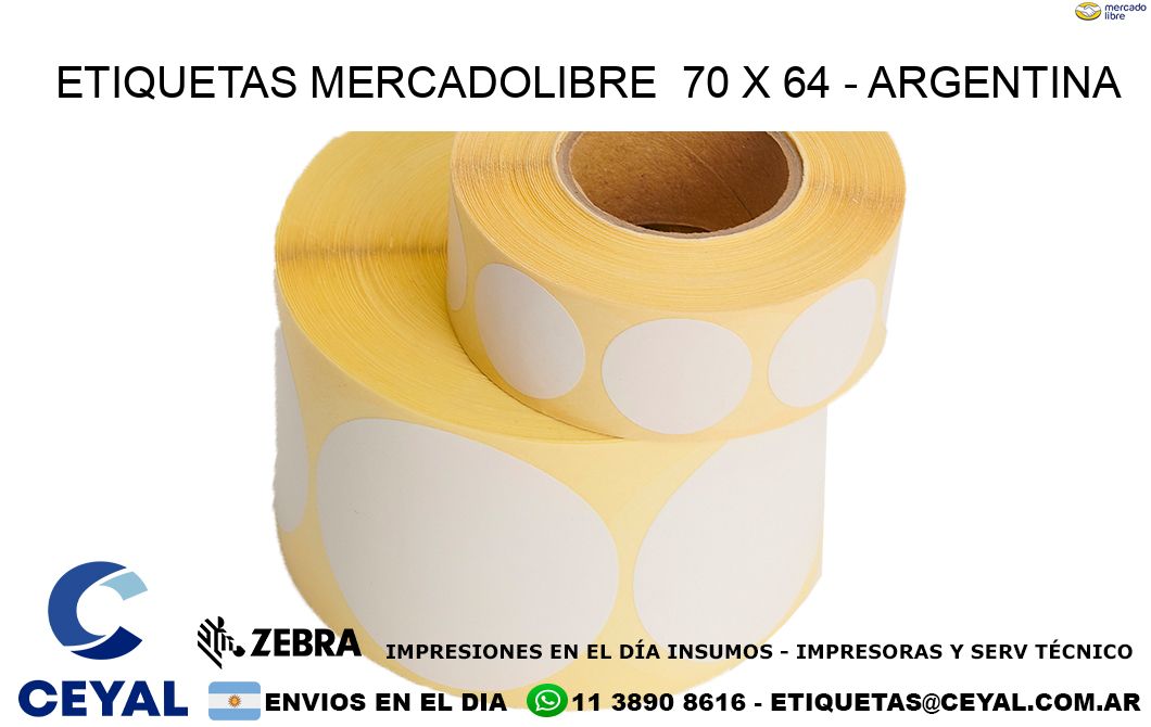 ETIQUETAS MERCADOLIBRE  70 x 64 – ARGENTINA