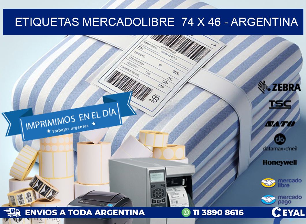 ETIQUETAS MERCADOLIBRE  74 x 46 - ARGENTINA