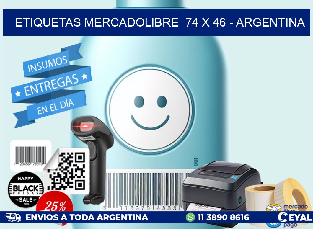 ETIQUETAS MERCADOLIBRE  74 x 46 - ARGENTINA