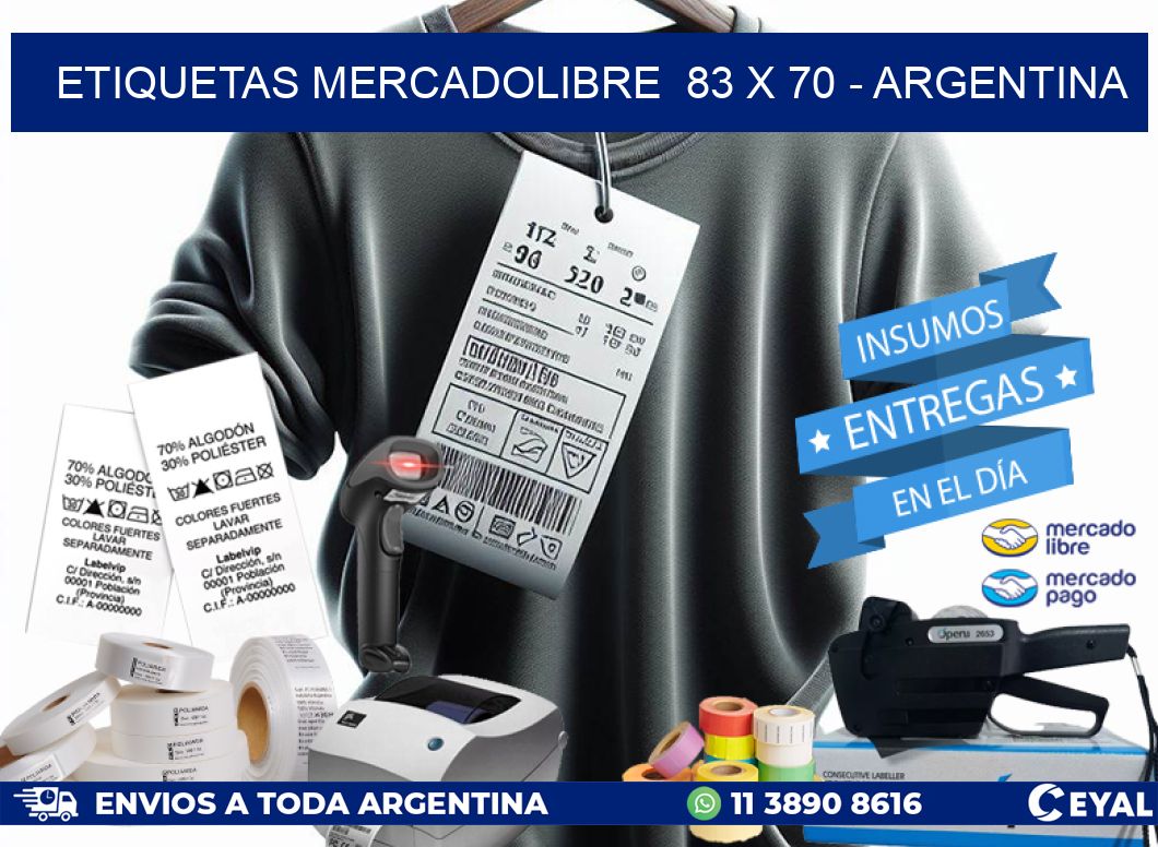 ETIQUETAS MERCADOLIBRE  83 x 70 – ARGENTINA