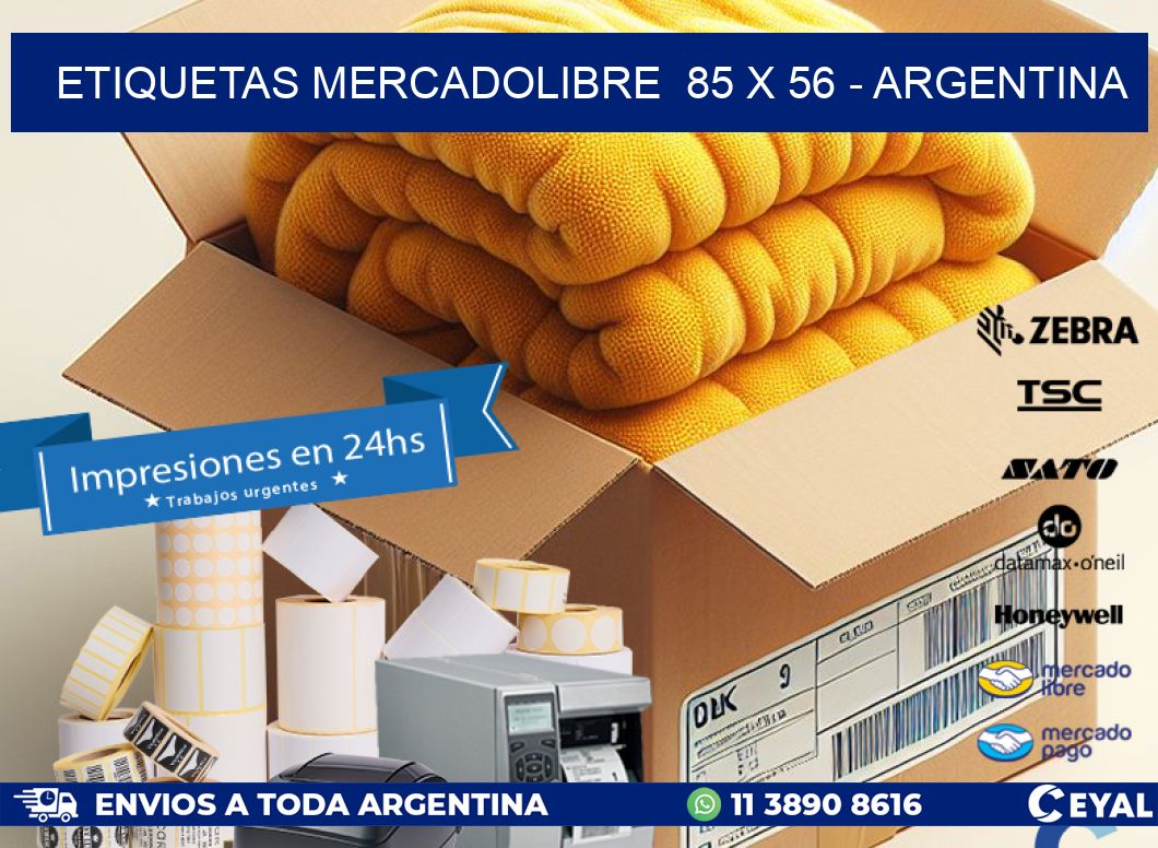 ETIQUETAS MERCADOLIBRE  85 x 56 - ARGENTINA