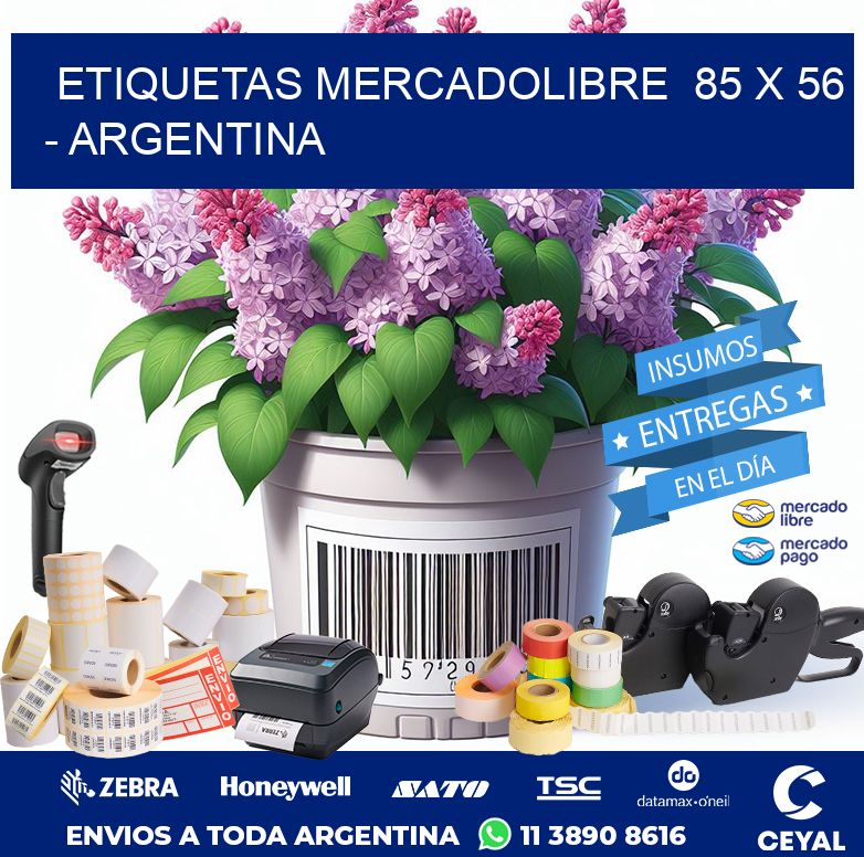 ETIQUETAS MERCADOLIBRE  85 x 56 - ARGENTINA