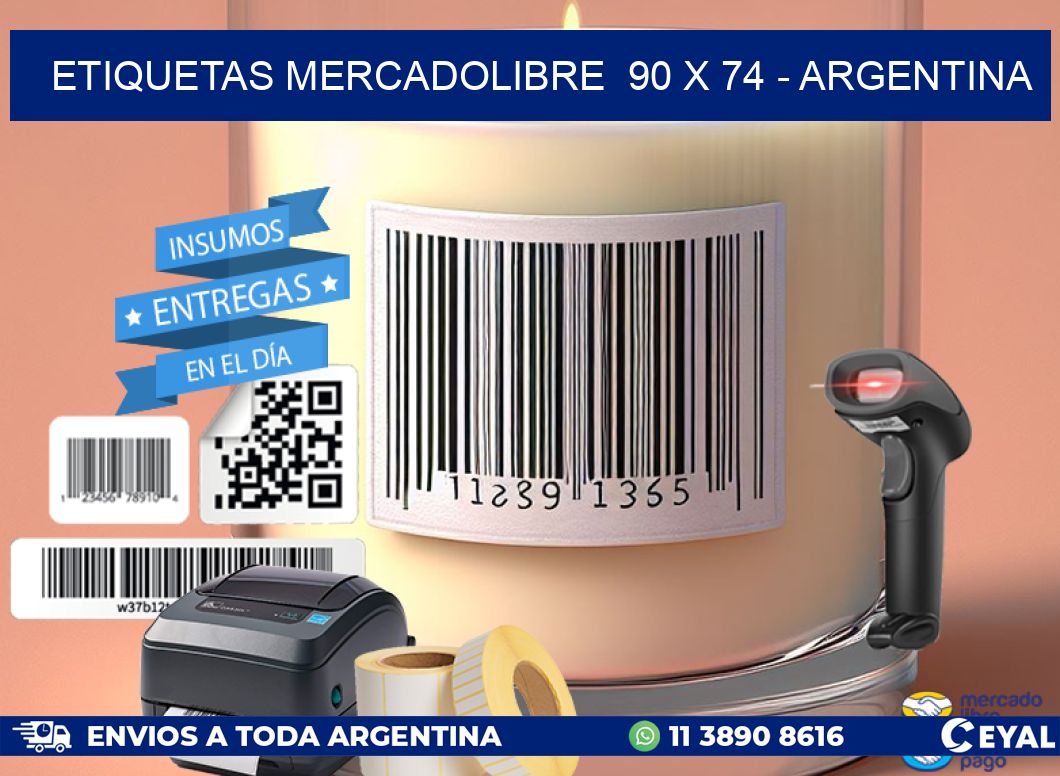 ETIQUETAS MERCADOLIBRE  90 x 74 - ARGENTINA