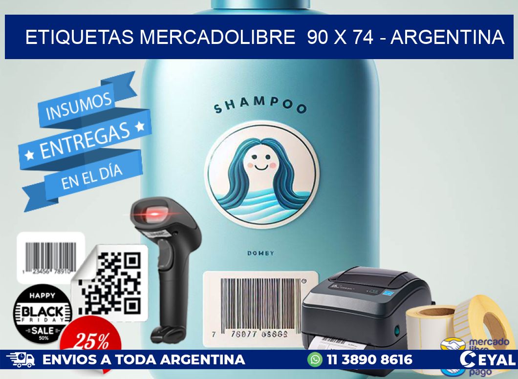 ETIQUETAS MERCADOLIBRE  90 x 74 - ARGENTINA