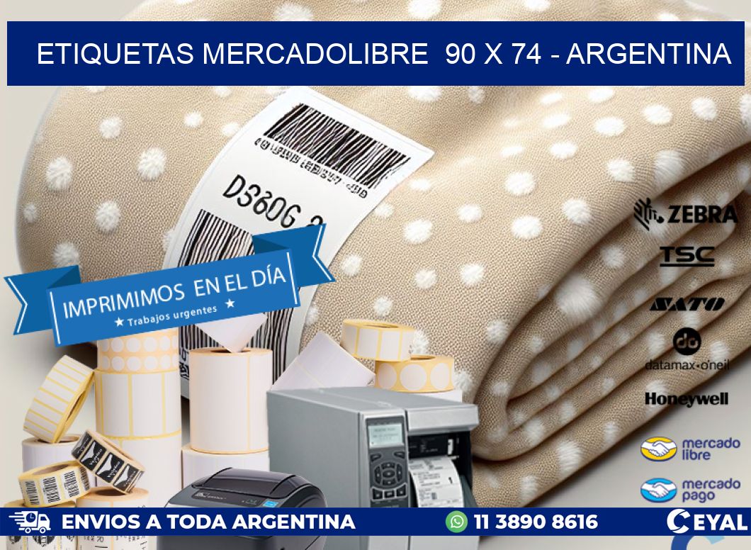 ETIQUETAS MERCADOLIBRE  90 x 74 - ARGENTINA