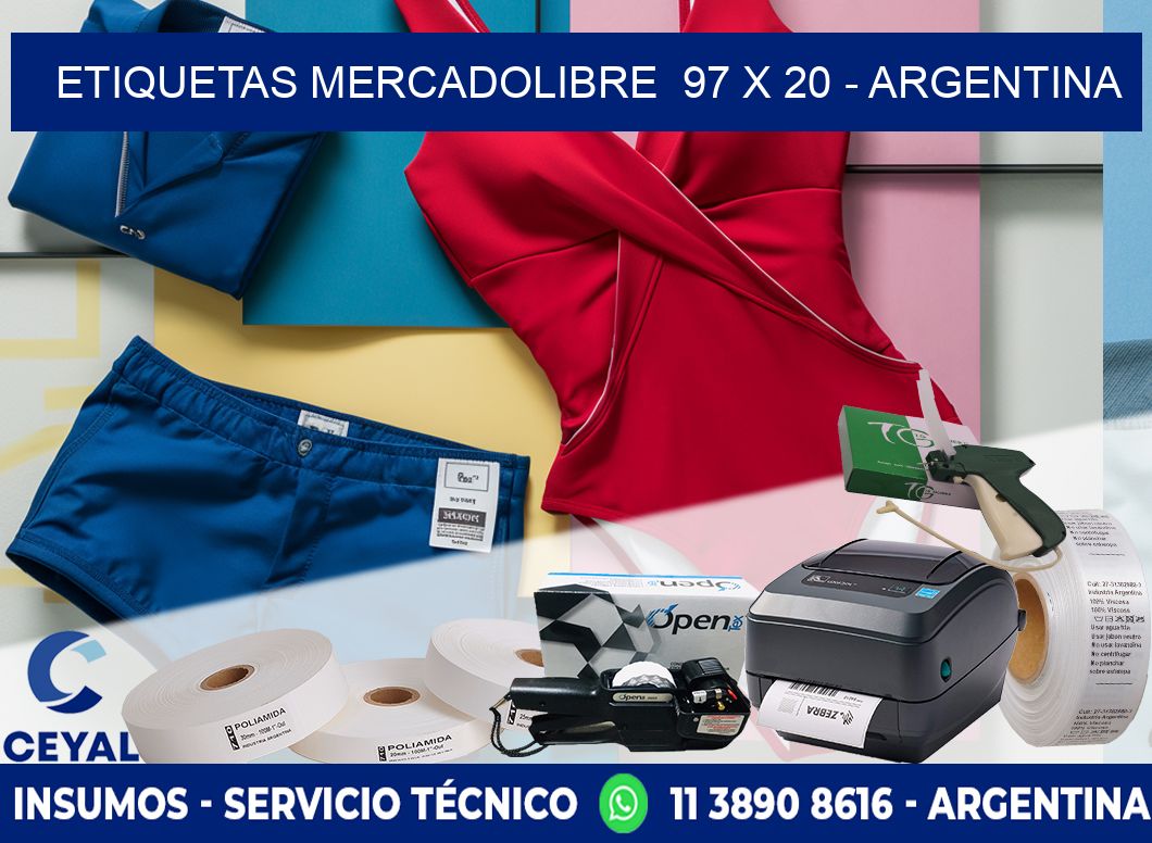 ETIQUETAS MERCADOLIBRE  97 x 20 - ARGENTINA