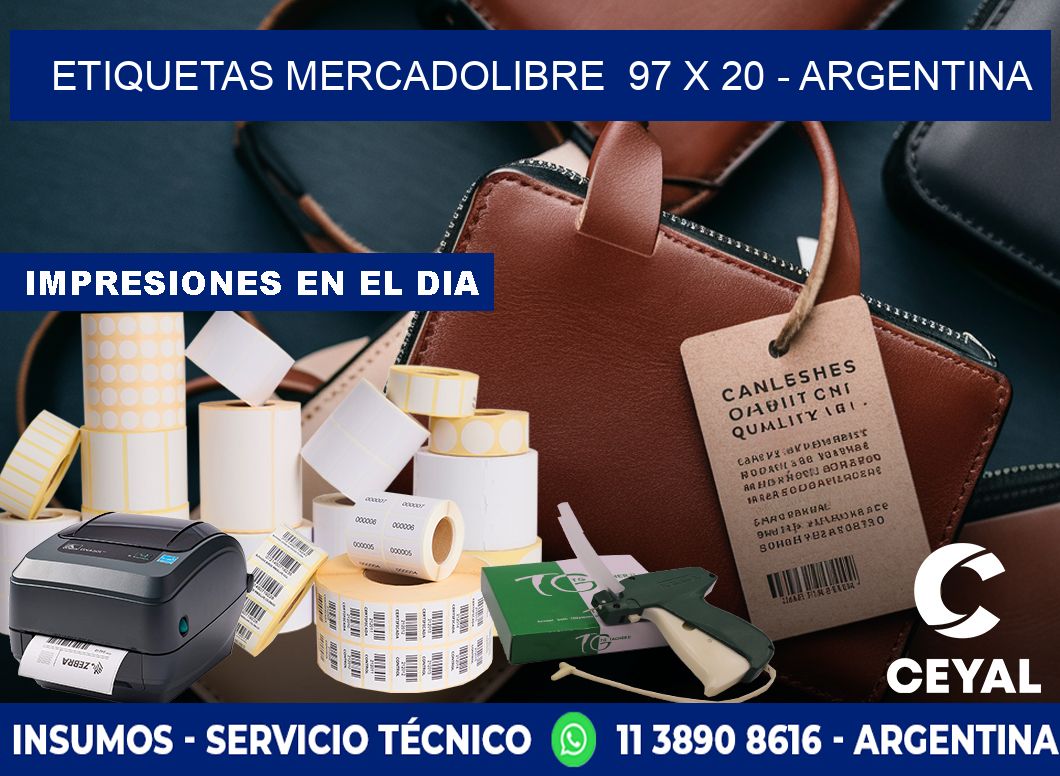 ETIQUETAS MERCADOLIBRE  97 x 20 - ARGENTINA