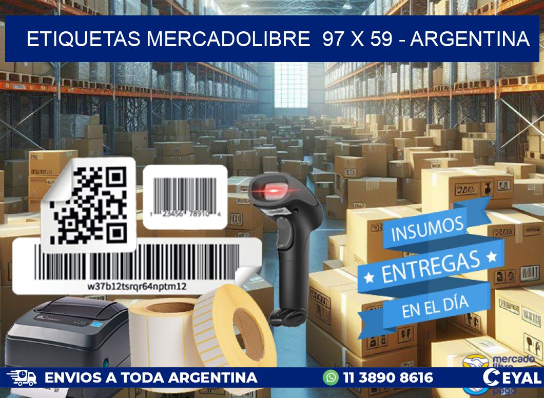 ETIQUETAS MERCADOLIBRE  97 x 59 - ARGENTINA