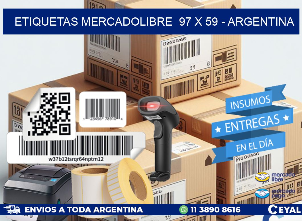 ETIQUETAS MERCADOLIBRE  97 x 59 - ARGENTINA