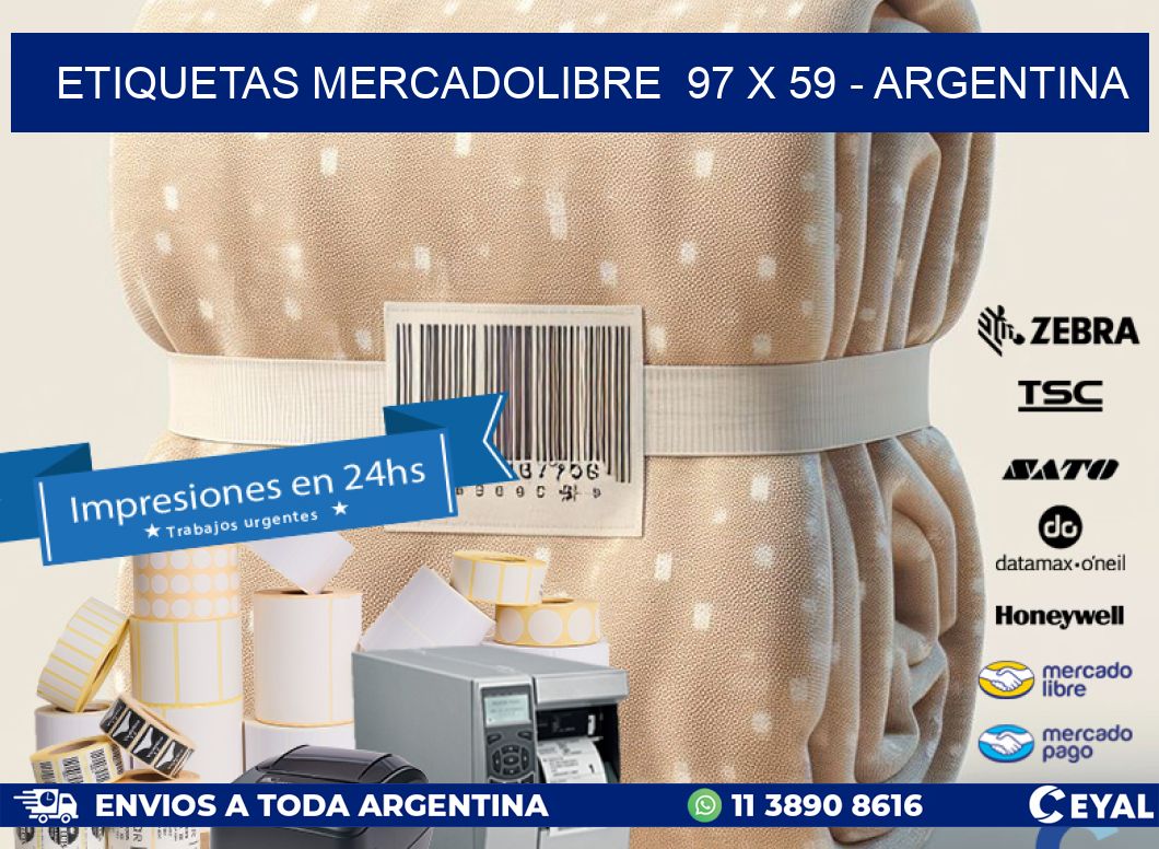 ETIQUETAS MERCADOLIBRE  97 x 59 - ARGENTINA